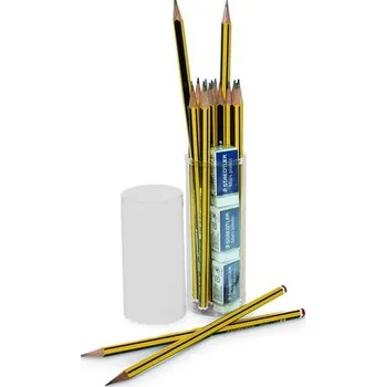 Encyklopedie 20 Bleistifte + 3 Radierer Marke "Staedtler" in Klarsichtbox