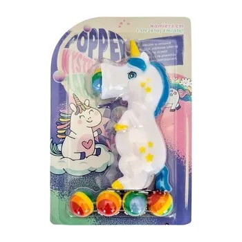 plyšák Gniotek strzelający piłeczkami jednorożec