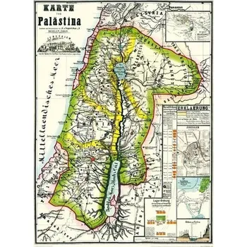 Historische Karte von PALÄSTINA 1869 (Plano) - Rappard, F. von