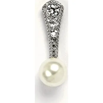 Přívěsek Stříbrný přívěsek Swarovski perla bílá - P1241 (Stříbrný přívěsek s perlou 6 mm)