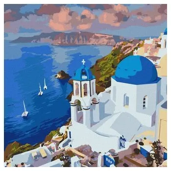 Set školních potřeb Malowanie po numerach - Malownicze Santorini 50x50