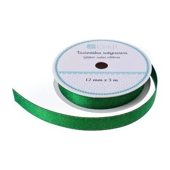 Set školních potřeb Tasiemka satynowa z brokatem zielona 3m
