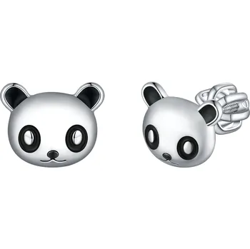 Náušnice Olivie Stříbrné náušnice na šroubek PANDA 8380 Ag 925; ≤1,7 g.