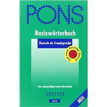 Basisworterbuch Deutsch Als Fremdsprache PONS