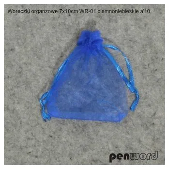 Set školních potřeb Woreczki organzowe ciemnoniebieskie 7x10cm 10szt