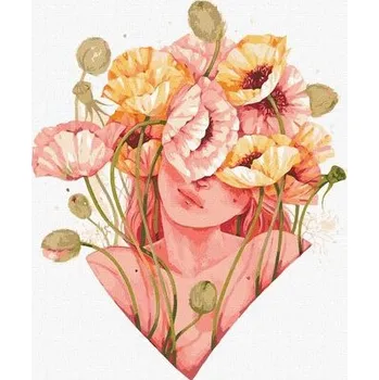 Set školních potřeb Malowanie po numerach - Kwiatowy dotyk 30x40cm