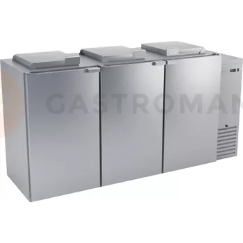 Chladnička na odpady z nerezové oceli s izolovaným dnem a 3 komorami 240 l, 2580x866x1346 mm | DORA METAL, BLOD-3240