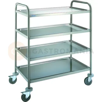 Servírovací stolek Servírovací vozík se 4 policemi, 1000x600x1270 mm | ASBER, CE-954