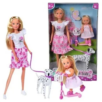 Panenka Steffi i Evi na spacerze z psem