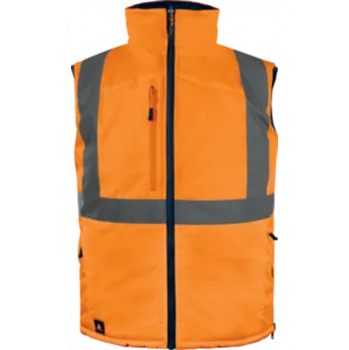 pracovní vesta Vesta reflexní zimní DeltaPlus FIDJI3 HV oranžová/námořnická modrá 3XL