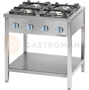 Sporák Plynový sporák, 4 hořáky, 900x900x850 mm, 20,5 kW, G20 | STALGAST, 999511