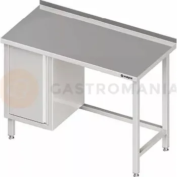 Kuchyňská linka Stůl nerezový přístěnný se skříňkou s křídlovými dvířky na levé straně bez police 800x600x850 mm | STALGAST, 980486080