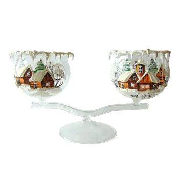 Svícen Vánoční svícen dvojkalich čirý