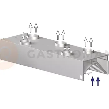 Digestoř Nástěnná skříňová indukční digestoř 3900x900x450 mm | STALGAST, 9821209390