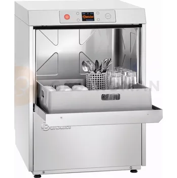 Myčka nádobí Univerzální myčka na tácy, talíře, sklenice - dávkovací pumpa, změkčovač, koš 500x500 mm, 600x645x850 mm | BARTSCHER, Deltamat TF7501ecoLPWR