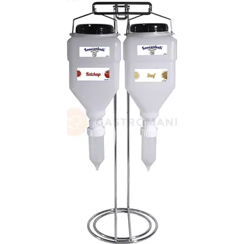 Dávkovač nápoje Sada dvou polypropylenových dávkovačů na omáčky s objemem 5,5 l, 340x750x260 mm | CONTACTO, 1463/002