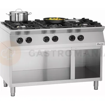 Plynová kartuše Plynový sporák 6 hořáků, 1200x700x955 mm | BARTSCHER, MFGO 7060