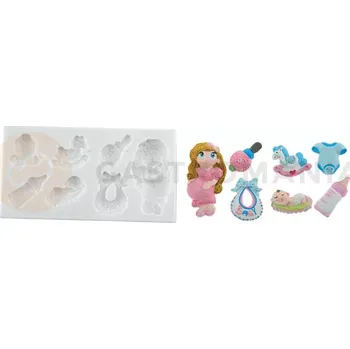 Kuchyňská sůl Forma na cukrovou hmotu SLK 1014 - baby shower, 170x90x15 mm | SILIKOMART, SlK1000 Baby Shower