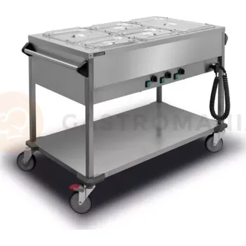 Výdejník vody Pojízdná vodní lázeň, 3xGN 1/1 200 mm, s nezávislým ohříváním | LOZAMET, BJN.3GN
