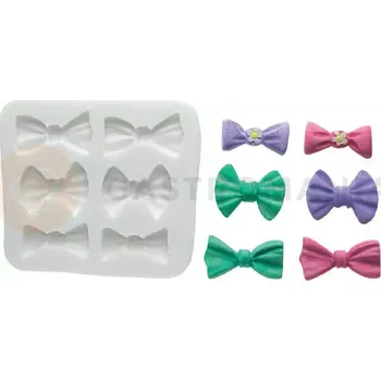 Výroba svíčky Forma na cukrovou hmotu SLK 279 - 6 mašlí, 40x27 mm | SILIKOMART, Sugarflex Ribbon