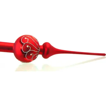 Vánoční ozdoba Vánoční špička 1 koule mat 1334 červený mat