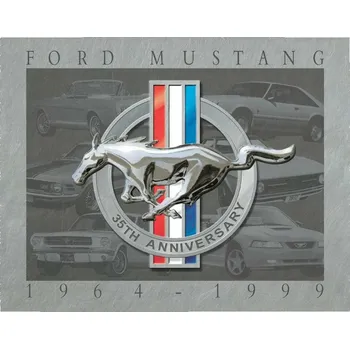 Plechová cedule Plechová cedule Mustang 35th Anniversary 32cm x 40cm