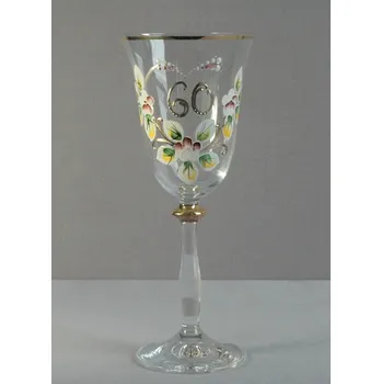 Sklenice Jubilejní sklenice na víno Angela 60 let (250ml čirá)