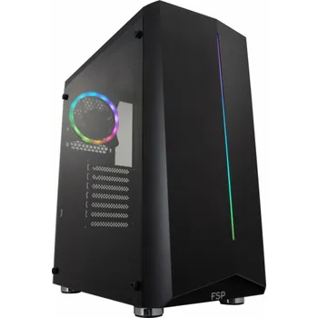 PC skříň FSP CMT151/Midi Tower/Transpar./Černá