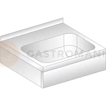 Umyvadlo Dřez nástěnný z nerezové oceli s krytem 400x400x200 mm | DORA METAL, DM-3253 M