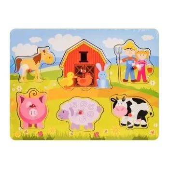 Dřevěná hračka Układanka drewno - farma