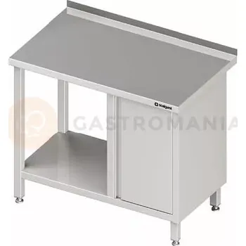 Kuchyňská linka Stůl nerezový přístěnný se skříňkou s křídlovými dvířky na pravé straně s policí 1500x700x850 mm | STALGAST, 980517150