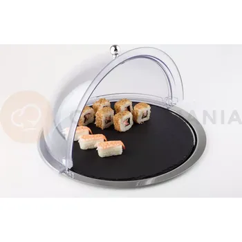 Vitrína Roll-Top kulatá s tácem z břidlicového kamene ø 380 mm | APS, 01000