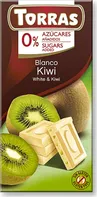 Torras Bílá čokoláda bez přidaného cukru s kiwi 75 g