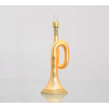 Vánoční ozdoba Vánoční ozdoba Trumpeta ve zlatě matném dekoru