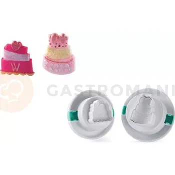 Výroba svíčky Vykrajovátka na těsto s razítkem ve tvaru dortu, komplet 2 ks | SILIKOMART, TAG05 Cutter Mini Cake
