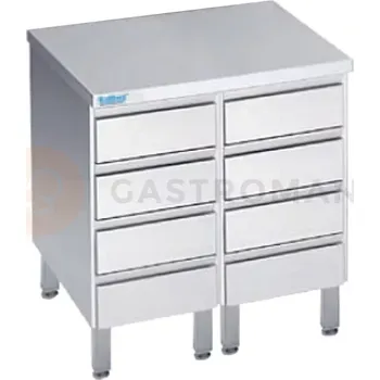 Příslušenství k židli Podstavec pro pracovní stůl 400x700x850 mm - 2 bloky se 4 zásuvkami, bez pracovní desky | RILLING, AS4 0708U 0000