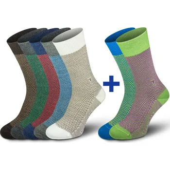 Pánské ponožky Northman Hamar Merino ponožky New Colours 5+2 Velikost: 39-41 Mix barev2 Společenské Merino Ponožky (Sada)