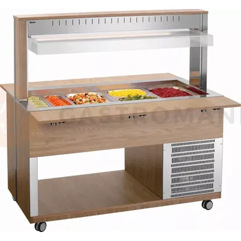 Bufetový vozík, chladící 4x GN1/1, Barva: jilm, 1500x1250x1425 mm | BARTSCHER, K4110-200U