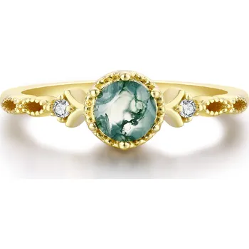 Prsten Olivie Stříbrný prsten MECHOVÝ ACHÁT GOLD 8392 Velikost prstenů: 12 (EU: 68-70) Ag 925; ≤1,8 g.