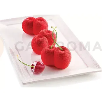 Kuchyňská sůl Silikonová forma na moučníky a dezerty - višeň 6x 105 ml, 75x50x61 mm | SILIKOMART, Rosso Ciliegia