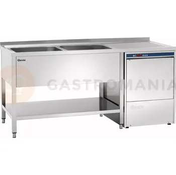 Počítačový stůl Stůl se dřezem, 1600x700x850 mm, dvoukomorový dřez po levé straně | BARTSCHER, 306350