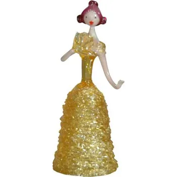 Figurka Dámy s vějířem v žlutých šatech