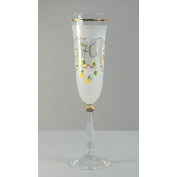 Sklenice Výroční sklenice Angela flétna 70let bílá