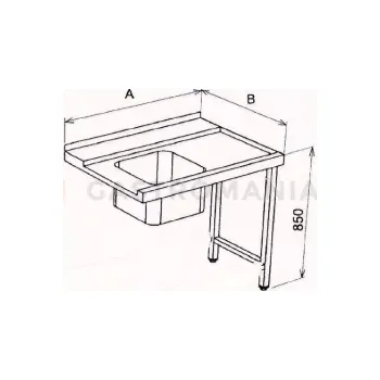 Počítačový stůl Stůl vstupní s dřezem pravý 1400x750x850 mm | RM GASTRO, 00008067