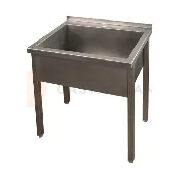 Nerezový dřez Stůl s jednokomorovou vanou 800x600x850 mm | SPOMASZ NAKŁO, B1K-800-0-0-0