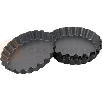 Kuchyňská sůl Kovová dortová forma s nepřilnavým povrchem, hustě zvlněná, průměr 120 mm. 4 ks | CONTACTO, 6316/120