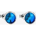 Preciosa Náušnice z chirurgické oceli Uniques s českým křišťálem Preciosa, modré