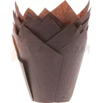 Kuchyňská sůl Košíčky na cupcake - tulipán, průměr 5 cm, 36 ks, hnědá | HOUSE OF MARIE, HM5638
