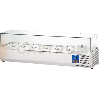 Chladící vitrína nastavitelná se sklem, 1500 mm, 6x GN 1/3 | STALGAST, 834631