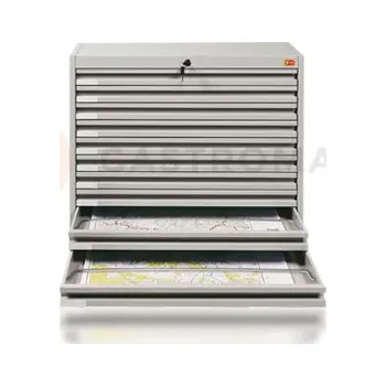 Dětská skříň Skříň na výkresy a mapy, formát A-1, 10 zásuvek | KART-MAP, A1/10